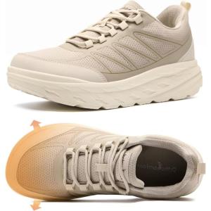 Orthopedic Shoes for Men Diabetic Wide: Comfortable Casual Arch Support Plantar Fasciitis Fashion Sneakers, Work Tennis Orthotic High Arch Swollen Feet Walking Shoes for Foot Heel Pain(K2-beige)