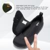 Men’s Orthopedic Diabetic Extra Wide Walking Shoes: Comfort Arch Support Flat Feet Hook and Loop Slip-Ons, Casual Wide Width Toe Box Thick Sole Shopping Loafers Black Size 14
