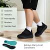 Men’s Orthopedic Diabetic Wide Walking Shoes: Comfortable Flexible Arch Support Shoes for Heel and Foot Pain, Breathable Plantar Fasciitis Slip-Ons for Foot Swollen Black Size 10