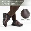 Men’s Orthopedic Leather Dress Walking Shoes: Casual Comfort Plantar Fasciitis Fashion Oxford with Arch Support, Heel Foot Pain Relief Colgs Mules for Meeting, Wedding Coffee Size 12