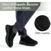 Men’s Orthopedic Plantar Fasciitis Walking Shoes: Comfortable Flat Feet Slip-On with Arch Support for Driving, Breathable Thick Sole Loafers for Foot and Heel Pain Black Size 10
