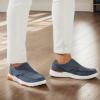 OrthoComfoot Mens Arch Support Fashionable Loafers for Plantar Fasciitis, Breathable Soft Orthotic Slip-On, Cushioned Driving Shoes with Eva+Rubber Sole Denim Size 10