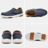 OrthoComfoot Mens Arch Support Fashionable Loafers for Plantar Fasciitis, Breathable Soft Orthotic Slip-On, Cushioned Driving Shoes with Eva+Rubber Sole Denim Size 10