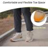 OrthoComfoot Men’s Orthopedic Fashion Sneakers with Arch Support: Comfortable Plantar Fasciitis Walking Shoes, Orthotic High Arch Flat Feet Pain Relief Casual Work Tennis Athletic Sports Sneakers(W2-beige)
