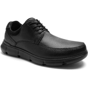 Men’s Orthopedic Wide Business Leather Dress Shoes – Arch Support Plantar Fasciitis Casual Formal Wingtip Oxford – Comfortable Cap Toe Orthotics Patent Tuxedo Sneakers for Foot and Heel Pain Relief(Wk1-black)