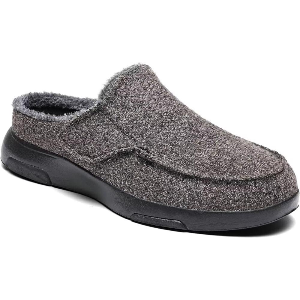 image:imageOrthoComfoot Mens Orthopedic Slippers Shoes with Arch Support Plantar Fasciitis House Slip On Loafers Comfortable Moccasin Mule Clogs for Indoor OutdoorBrown