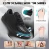 Men’s Orthopedic Leather Dress Shoes – Comfortable Supportive Plantar Fasciitis Arch Support Oxford – Casual Vintage Flat Feet Orthotics Walking Shoes for Foot and Heel Pain Relief(K1-black)