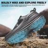 Men’s Orthopedic Waterproof Trail Running Shoes: Comfortable Arch Support Plantar Fasciitis Cross Training Athletic Sneakers, Orthotic Flat Feet Hiking Tennis Walking Sports Shoes for Foot Heel Pain(W1-black)