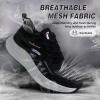 Women’s Orthopedic Slip On Road Running Shoes: Comfortable Arch Support Plantar Fasciitis Flat Feet Orthotic Athletic Sneakers, Breathable Casual Outdoor Walking Shoes for Foot Heel and Pain Relief(W1-black)