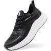Women’s Orthopedic Slip On Road Running Shoes: Comfortable Arch Support Plantar Fasciitis Flat Feet Orthotic Athletic Sneakers, Breathable Casual Outdoor Walking Shoes for Foot Heel and Pain Relief(W1-black)