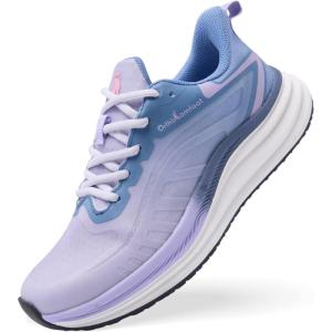 Women’s Orthopedic Road Running Shoes: Comfortable Arch Support Plantar Fasciitis Flat Feet Orthotic Sport Sneakers, Casual Breathable Outdoor Walking Tennis Shoes for Foot Heel and Pain Relief(W2-purple)