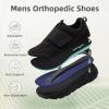 Men’s Orthopedic Diabetic Extra Wide Walking Shoes: Rebound Foot Pain Shoes with Memory Foam Insert, Plantar Fasciitis Ultralight Soft Slip-Ons for Hammer Toes Black Size 11