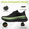 Men’s Orthopedic Fashion Sneakers: Plantar Fasciitis Orthotic Breathable Arch Support Flat Feet Walking Shoes, Orthotic Breathable Insoles Outdoor Sport Dress Shoes Black Size 10.5