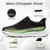 Men’s Orthopedic Slip On Loafers: Lightweight Plantar Fasciitis Supportive Thick Work Shoes, Arch Support Comfortable Durable Foot Pain Relief Outdoor Walking Shoes Black Size 11.5
