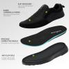 Men’s Orthopedic Slip-On Loafers Walking Shoes: Stability Plantar Fasciitis Walking Shoes with Arch Support for Bunions, Stylish Classic Supportive Lightweight Flat Boat Shoes Black Size 10