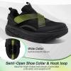 OrthoComfoot Men’s Orthopedic Diabetic Wide Walking Shoes: Comfortable Arch Support Plantar Fasciitis Heel Spur Laofers, Casual House Hammer Toes Swollen Slip On Loafers for Foot and Heel Pain Relief(K1-black)