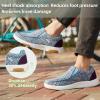 Women’s Orthopedic Slip-On Loafers Walking Shoes for Plantar Fasciitis Pain Relief: Arch Support Vintage Workout Slip-On for Flat Feet, Lightweight Adjustable Fit Loafers for Standing Blue Size 9