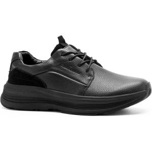 Men’s Orthopedic Casual Leather Dress Sneakers: Outdoor Diabetic Walking Shoes with Supportive for Meeting, Work Business Oxford for Recovery Ankle Pain Black Size 10