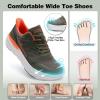 Men’s Orthopedic Diabetic Wide Walking Shoes: Comfortable Arch Support Plantar Fasciitis Sport Fashion Sneakers, Casual Wide Toe Box Work Tennis Outdoor Walking Shoes for Swollen Feet, Heel Pain(K2-green)