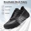 Men’s Orthopedic Diabetic Wide Walking Shoes: Comfortable Arch Support Plantar Fasciitis Sport Fashion Sneakers, Casual Wide Toe Box Work Tennis Outdoor Walking Shoes for Swollen Feet, Heel Pain(K1-black)