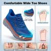 OrthoComfoot Men’s Orthopedic Diabetic Wide Walking Shoes: Comfortable Arch Support Plantar Fasciitis Sport Shoes, Casual Hammer Toes Running Tennis Fashion Sneakers for Foot and Heel Pain Relief(K2-peacock Blue)
