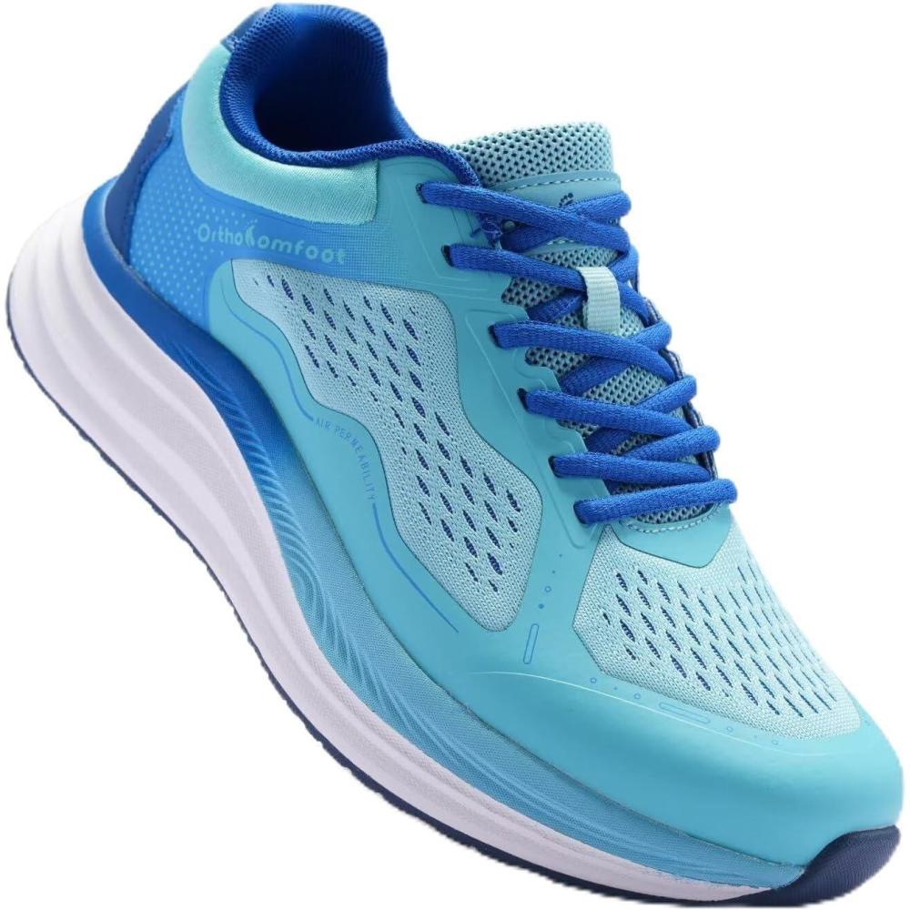 image:imageMens Orthopedic Road Running Shoes Comfortable Casual Arch Supports Plantar Fasciitis Orthotic Sports Tennis Sneakers Casual Lightweight Athletic Walking Shoes for Foot Heel and Pain ReliefW2blue