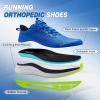 Men’s Orthopedic Road Running Shoes: Comfortable Casual Arch Supports Plantar Fasciitis Orthotic Fashion Sneakers, Flat Feet Casual Tennis Outdoor Walking Exercise Shoes for Foot Heel and Pain Relief(W2-peacock Blue)