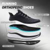 Men’s Orthopedic Road Running Shoes: Comfortable Casual Arch Supports Plantar Fasciitis Orthotic Fashion Sneakers, Flat Feet Casual Tennis Outdoor Walking Exercise Shoes for Foot Heel and Pain Relief(W1-black)