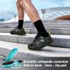 Men’s Orthopedic Road Running Shoes: Comfortable Casual Arch Supports Plantar Fasciitis Orthotic Sports Sneakers, Casual Lightweight Athletic Walking Shoes for Foot Heel and Pain Relief(W1-black)