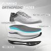 Men’s Orthopedic Road Running Shoes: Comfortable Casual Arch Supports Plantar Fasciitis Orthotic Sports Tennis Sneakers, Casual Lightweight Athletic Walking Shoes for Foot Heel and Pain Relief(W3-grey)