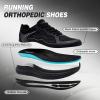 Men’s Orthopedic Road Running Shoes: Comfortable Casual Arch Supports Plantar Fasciitis Orthotic Sports Tennis Sneakers, Casual Lightweight Athletic Walking Shoes for Foot Heel and Pain Relief(W1-black)