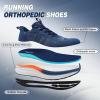 OrthoComfoot Men’s Orthopedic Road Running Shoes: Comfortable Casual Arch Supports Plantar Fasciitis Orthotic Athletic Sneakers, Casual Sports Tennis Work Walking Shoes for Foot Heel and Pain Relief(W2-blue)