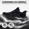 OrthoComfoot Men’s Orthopedic Road Running Shoes: Comfortable Casual Arch Supports Plantar Fasciitis Orthotic Athletic Sneakers, Casual Sports Tennis Work Walking Shoes for Foot Heel and Pain Relief(W1-black)