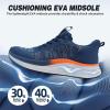 OrthoComfoot Men’s Orthopedic Road Running Shoes: Comfortable Casual Arch Supports Plantar Fasciitis Orthotic Athletic Sneakers, Casual Sports Tennis Work Walking Shoes for Foot Heel and Pain Relief(W2-blue)