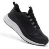 Men’s Orthopedic Road Running Shoes: Comfortable Casual Arch Supports Plantar Fasciitis Orthotic Fashion Sneakers, Flat Feet Casual Tennis Outdoor Walking Exercise Shoes for Foot Heel and Pain Relief(W1-black)