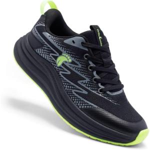 Men’s Orthopedic Road Running Shoes: Comfortable Casual Arch Supports Plantar Fasciitis Orthotic Sports Sneakers, Casual Lightweight Athletic Walking Shoes for Foot Heel and Pain Relief(W1-black)