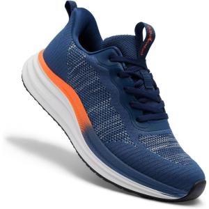 OrthoComfoot Men’s Orthopedic Road Running Shoes: Comfortable Casual Arch Supports Plantar Fasciitis Orthotic Athletic Sneakers, Casual Sports Tennis Work Walking Shoes for Foot Heel and Pain Relief(W2-blue)