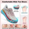 Women’s Orthopedic Diabetic Wide Toe Box Running Shoes: Comfortable Arch Support Plantar Fasciitis Orthotic Sport Sneakers, Supportive Hammer Toes Casual Walking Shoes for Foot Heel and Pain Relief(K1-beige)