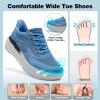 Women’s Orthopedic Diabetic Wide Toe Box Running Shoes: Comfortable Arch Support Plantar Fasciitis Orthotic Sport Sneakers, Supportive Hammer Toes Casual Walking Shoes for Foot Heel and Pain Relief(K3-light Blue)
