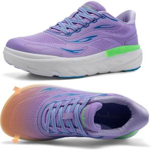 Women’s Orthopedic Diabetic Wide Toe Box Running Shoes: Comfortable Arch Support Plantar Fasciitis Orthotic Sport Sneakers, Supportive Hammer Toes Casual Walking Shoes for Foot Heel and Pain Relief(K2-purple)