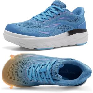 Women’s Orthopedic Diabetic Wide Toe Box Running Shoes: Comfortable Arch Support Plantar Fasciitis Orthotic Sport Sneakers, Supportive Hammer Toes Casual Walking Shoes for Foot Heel and Pain Relief(K3-light Blue)