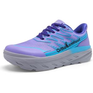 Women’s Orthopedic Diabetic Wide Toe Box Sport Shoes: Comfortable Arch Support Plantar Fasciitis Orthotic Running Sneakers, Casual Work Tennis Outdoor Walking Shoes for Swollen Feet, Heel Pain(K2-purple)