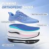 Women’s Orthopedic Road Running Shoes: Comfortable Arch Support Plantar Fasciitis Flat Feet Orthotic Sports Sneakers, Casual Cushion Tennis Walking Shoes for Foot and Heel Pain Relief(W1-blue Purple)