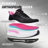 Women’s Orthopedic Road Running Shoes: Comfortable Arch Support Plantar Fasciitis Orthotic Sports Sneakers, Supportive Casual Outdoor Work Tennis Walking Shoes for Foot Heel and Pain Relief(W1-black)