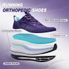 Women’s Orthopedic Road Running Shoes: Comfortable Arch Support Plantar Fasciitis Orthotic Sports Sneakers, Supportive Casual Outdoor Work Tennis Walking Shoes for Foot Heel and Pain Relief(W2-dark Purple)