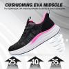 Women’s Orthopedic Road Running Shoes: Comfortable Arch Support Plantar Fasciitis Orthotic Sports Sneakers, Supportive Casual Outdoor Work Tennis Walking Shoes for Foot Heel and Pain Relief(W1-black)