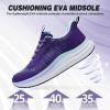 Women’s Orthopedic Road Running Shoes: Comfortable Arch Support Plantar Fasciitis Orthotic Sports Sneakers, Supportive Casual Outdoor Work Tennis Walking Shoes for Foot Heel and Pain Relief(W2-dark Purple)