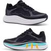 OrthoComfoot Women’s Orthopedic Plantar Fasciitis Shoes: Comfortable Arch Support Flat Feet Orthotic Athletic Road Running Sneaker, Casual Breathable Tennis Walking Shoes for Foot Heel and Pain Relief(W1-black)