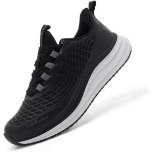 Women’s Orthopedic Road Running Shoes: Comfortable Arch Support Plantar Fasciitis Flat Feet Orthotic Athletic Sneakers, Casual Tennis Outdoor Walking Exercise Shoes for Foot Heel and Pain Relief(W1-black)