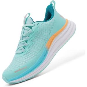 Women’s Orthopedic Road Running Shoes: Comfortable Arch Support Plantar Fasciitis Flat Feet Orthotic Athletic Sneakers, Casual Tennis Outdoor Walking Exercise Shoes for Foot Heel and Pain Relief(W2-mint)